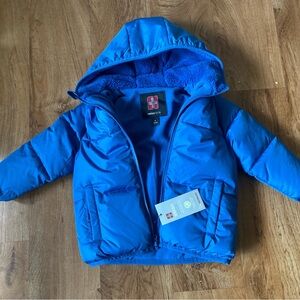 Swiss Tech Blue Insulated Puffer Jacket with Hood